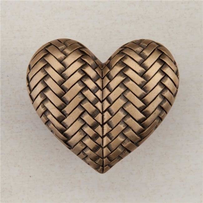 Acorn Manufacturing DQJGP Artisan Collection Woven Heart Knob, Museum Gold